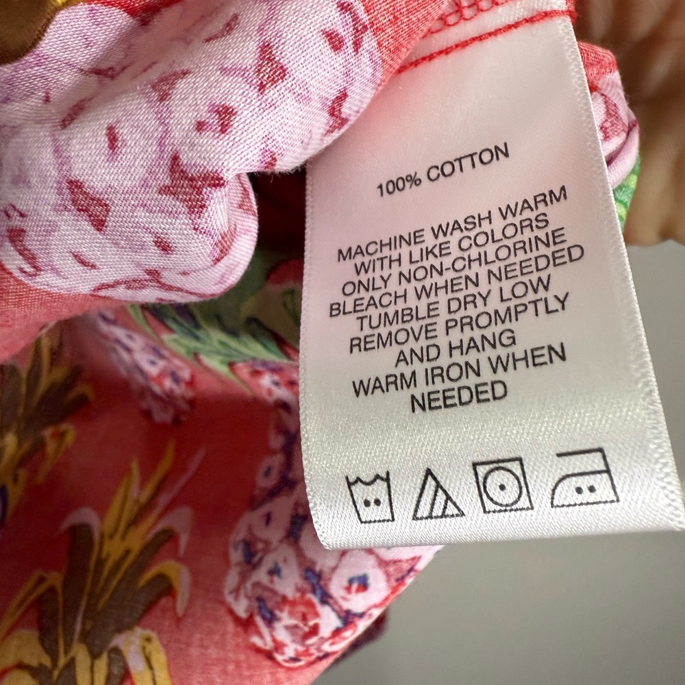 Foxcroft Red Multicolor Pineapple Button Down Shi… - image 4